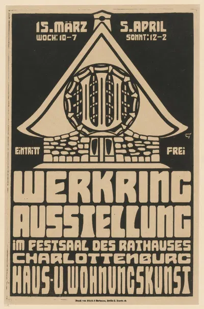 Werkring Ausstellung. Haus- und Wohnungskunst. Rathaus Charlottenburg by Георг Типпель, 1906 — digital art print download