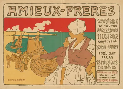 Amieux-Freres. Sardines et toutes conserves by Georges Fay, 1899 — digital art print download