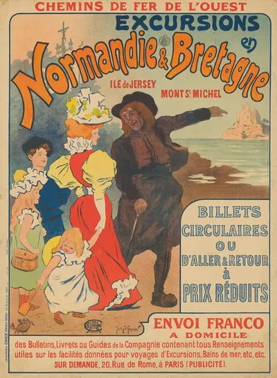 Excursions en Normandie et Bretagne. Ile de Jersey. Mont St. Michel by Жорж Мёнье, 1896 — digital art print download