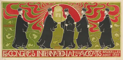 Congres Internationale des Avocats Bruxelles 1897 by Ghisbert Combaz, 1897 — digital art print download