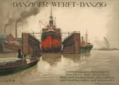 Danziger Werft – Danzig by Ханс Бохрдт, 1914 — digital art print download