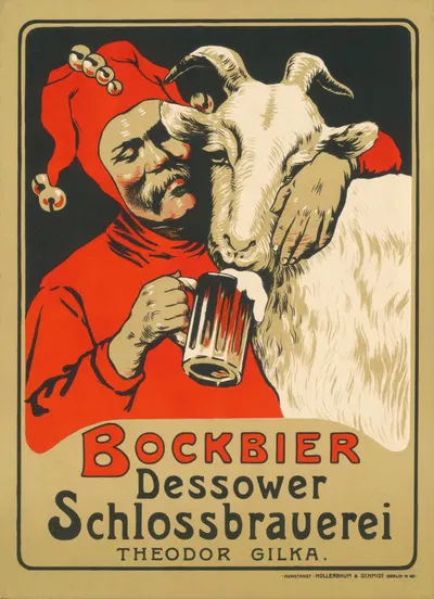 Bockbier. Dessower Schlossbrauerei Theodor Gilka by Hans Lindenstaedt, 1898 - 1900 — digital art print download