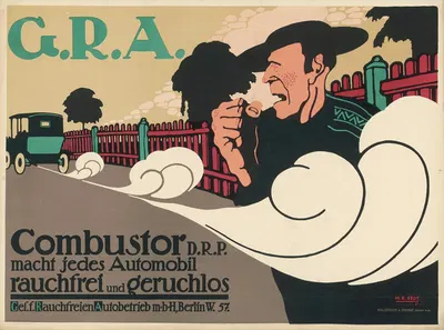 GRA Combustor DRP macht jedes Automobil rauchfrei und geruchlos by Ханс Руди Эрдв, 1910 — digital art print download
