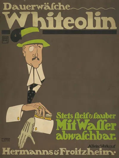 Dauerwäsche Whiteolin. Stets steif und sauber by Ханс Руди Эрдв, 1909 — digital art print download