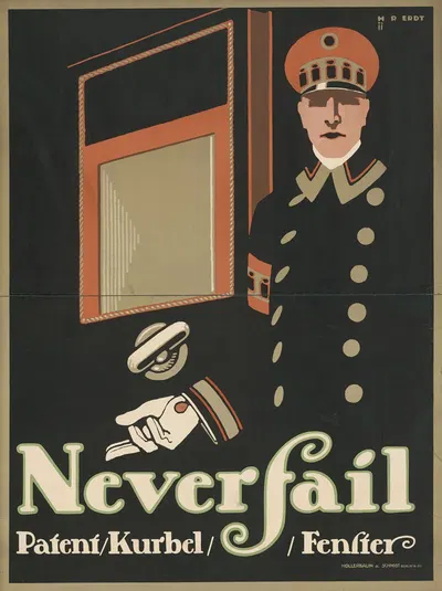 Neverfail Patent Kurbel Fenster by Ханс Руди Эрдв, 1911 — digital art print download