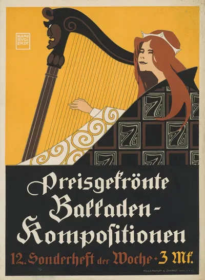 Preisgekrönte Balladen-Kompositionen. 12. Sonderheft der 'Woche' by Ханс Руди Эрдв, 1908 — digital art print download