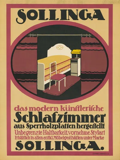 Sollinga das moderne künstlerische Schlafzimmer by Ханс Руди Эрдв, 1911 — digital art print download