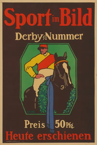 Sport im Bild Derby Nummer Preis 50 Pfg. by Ханс Руди Эрдв, 1910 — digital art print download