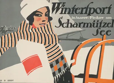 Wintersport in Saarow by Ханс Руди Эрдв, 1911 — digital art print download
