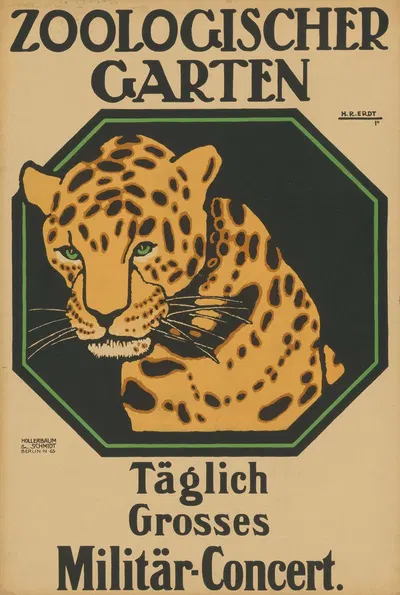 Zoologischer Garten täglich großes Militär- Concert by Ханс Руди Эрдв, 1910 — digital art print download