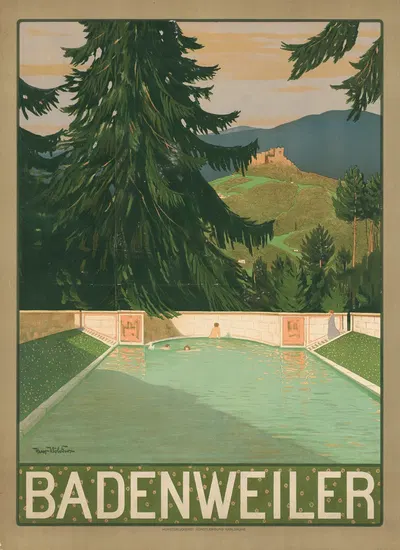 Badenweiler by Hans Völcker, 1908 — digital art print download