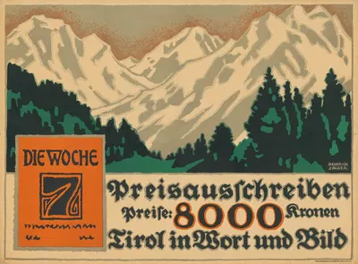 Die Woche. Preisausschreiben Tirol in Wort und Bild by Heinrich Jäger, 1913 — digital art print download