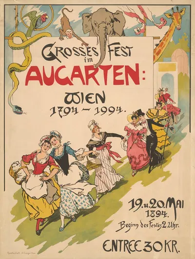 Grosses Fest Augarten Wien 1894 by Генрих Лефлер, 1894 — digital art print download