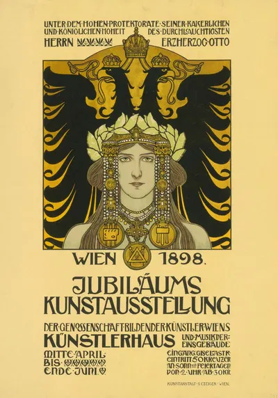 Jubiläums-Kunstausstellung der Genossenschaft Bildender Künstler Wiens by Генрих Лефлер, 1898 — digital art print download