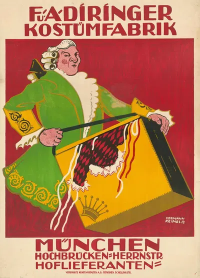 Kostümfabrik F. und A. Piringer, München. Hoflieferanten by Hermann Keimel, 1913 — digital art print download