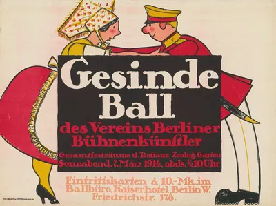 Gesindeball des Vereins Berliner Bühnenkünstler 1914 by Hollerbaum & Schmidt, 1914 — digital art print download