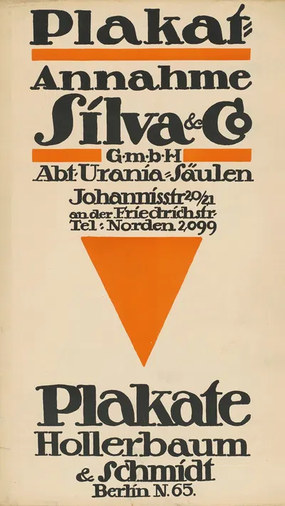 Plakat-Annahme Silva & Co. Plakate Hollerbaum & Schmidt Berlin N 65 by Hollerbaum & Schmidt, 1910 — digital art print…