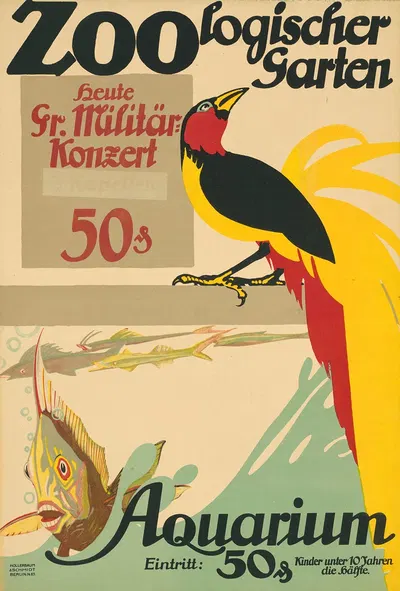 Zoologischer Garten heute großes Militär-Konzert, Aquarium by Hollerbaum & Schmidt — digital art print download