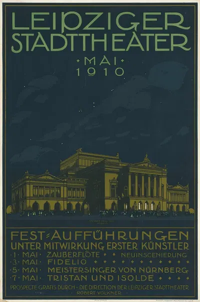 Leipziger Stadttheater Mai 1910 by Хуго Штайнер-Праг, 1910 — digital art print download