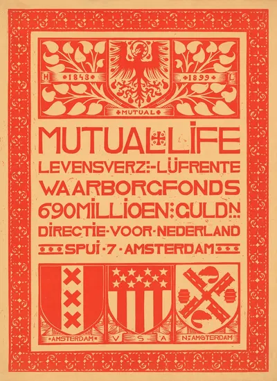Mutual Life Levensverz. En Lijfrente Waarborgfonds by Хуйб Лунс, 1899 — digital art print download