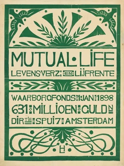 Mutual Life Levensverz. En Lijfrente Waarborgfonds by Huib Luns, 1898 — digital art print download