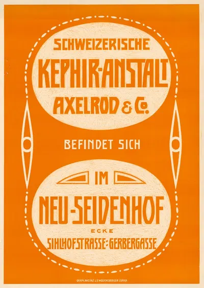 Schweizerische Kephir-Anstalt Axelrod & Co. by J. E. Wolfensberger, 1905 — digital art print download