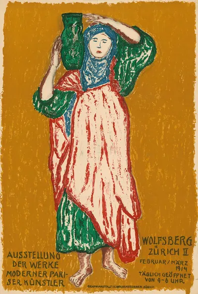 Ausstellung der Werke Moderner Pariser Künstler by Jean Verhoeven, 1914 — digital art print download