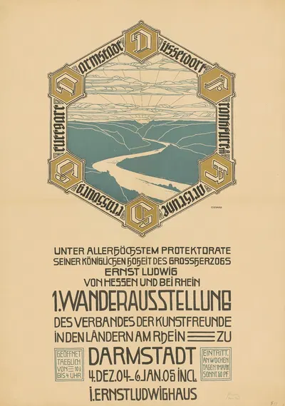 1. Wanderausstellung des Verbandes der Kunstfreunde in den Ländern am Rhein zu Darmstadt by Иоганн Винценц Цисзарз, 1904 —…