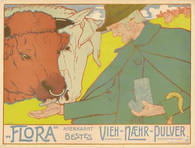 'Flora' Anerkannt bestes Vieh-Nähr-Pulver by Иоганн Винценц Цисзарз, 1900 — digital art print download