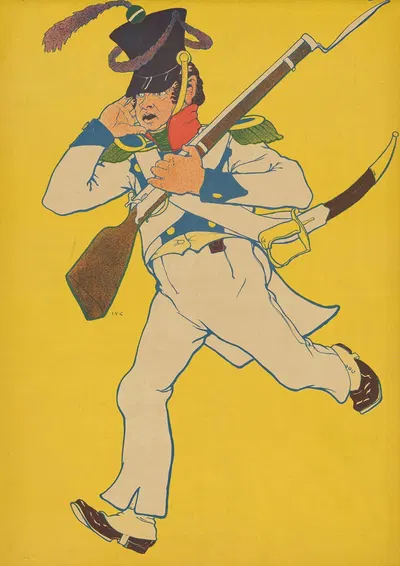 Infanterist in Uniform der Zeit zwischen 1810 und 1830 by Иоганн Винценц Цисзарз, 1903 — digital art print download