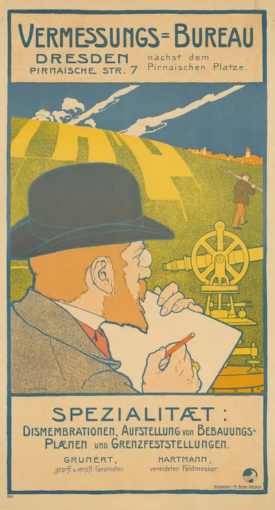 Vermessungs-Bureau Dresden by Иоганн Винценц Цисзарз, 1897 — digital art print download