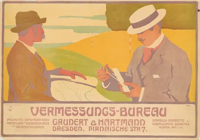 Vermessungs-Bureau Grundert & Hartmann Dresden by Иоганн Винценц Цисзарз, 1902 — digital art print download