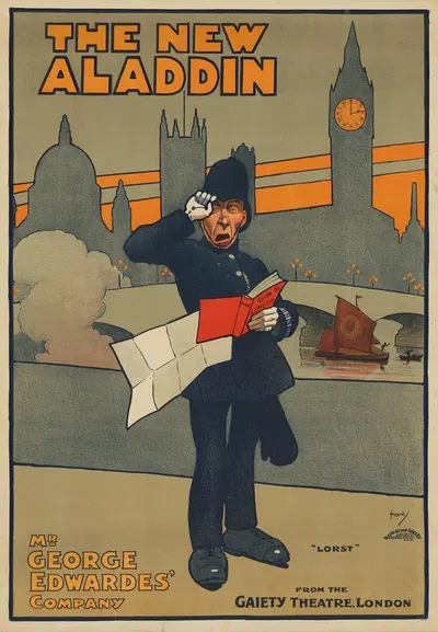 The New Aladdin. Mr George Edwardes' Company by John Hassall, 1890 - 1914 — digital art print download