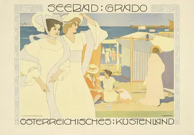 Seebad Grado by Josef Maria Auchentaller, 1906 — digital art print download