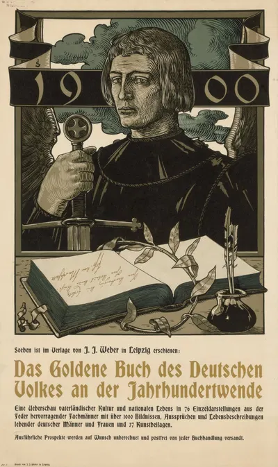 Das Goldene Buch des Deutschen Volkes an der Jahrhundertwende by Joseph Sattler, 1900 — digital art print download