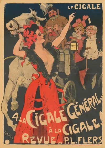 A la cigale général… à la cigale! Revue de P. L. Flers by Jules-Alexandre Grün, 1899 — digital art print download