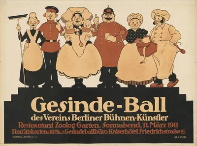 Gesindeball des Vereins Berliner Bühnenkünstler by Юлий Клингер, 1911 — digital art print download