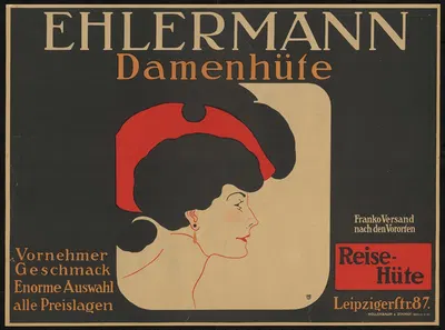 Ehlermann Damenhüte by Юлий Клингер, 1907 — digital art print download