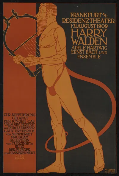 Harry Walden, Adele Hartwig, Ernst Bach und Ensemble im Residenztheater Frankfurt am Main by Юлий Клингер, 1909 — digital…