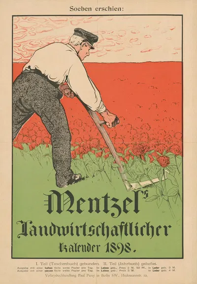 Soeben erschien; Mentzel's Landwirtschaftlicher Kalender 1898 by Карл Вагнер, 1897 — digital art print download