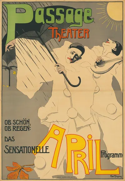 Passage Theater. Das sensationelle April-Programm by Knut Hansen, 1901 — digital art print download