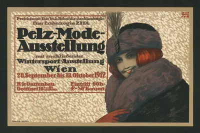 Pelz Mode Ausstellung Wien 1912 by Louis Oppenheim, 1912 — digital art print download