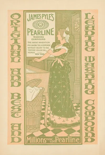 James Pyle's Pearline Washing Compound by Louis Rhead, 1895 — digital art print download