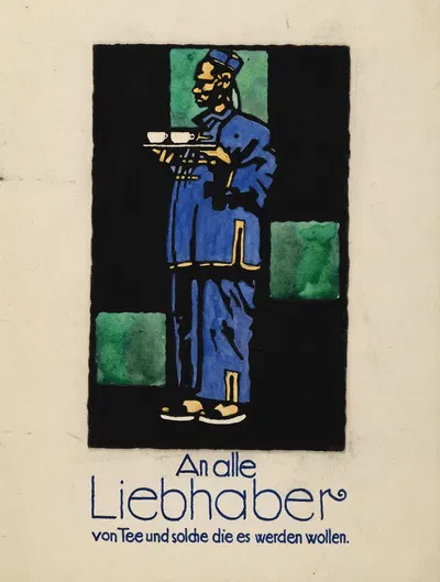 An alle Liebhaber von Tee und solche die es werden wollen by Ludwig Hohlwein, 1910 — digital art print download