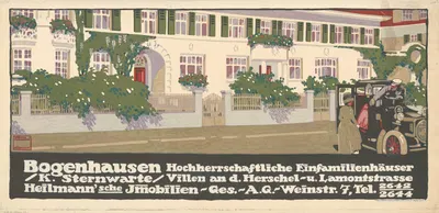 Bogenhausen Hochherrschaftliche Einfamilienhäuser. Heilmann'sche Immobilien-Gesellschaft by Ludwig Hohlwein, 1910 — digital…