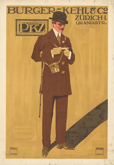 Burger-Kehl & Co. Zürich. Marke PKZ by Ludwig Hohlwein, 1911 — digital art print download