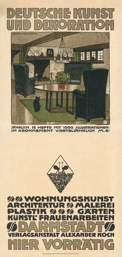 Deutsche Kunst und Dekoration by Ludwig Hohlwein, 1911 — digital art print download