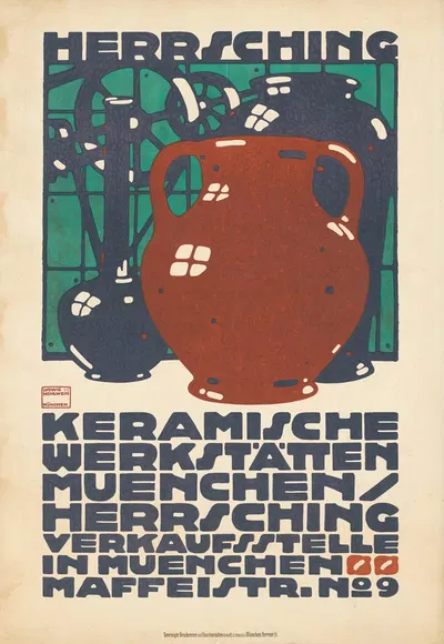 Herrsching. Keramische Werkstätten München by Ludwig Hohlwein, 1910 — digital art print download