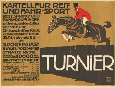 Kartell für Reit- und Fahrsport Turnier by Ludwig Hohlwein, 1913 — digital art print download
