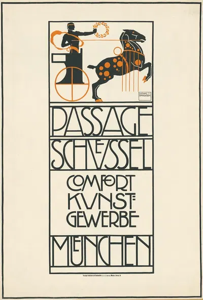 Passage Schüssel. Komfort Kunstgewerbe. München by Ludwig Hohlwein, 1908 — digital art print download